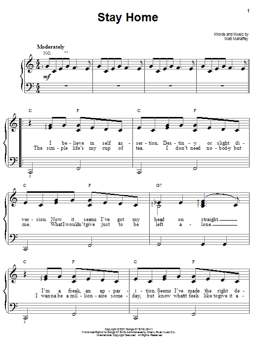 Download Self Stay Home Sheet Music
