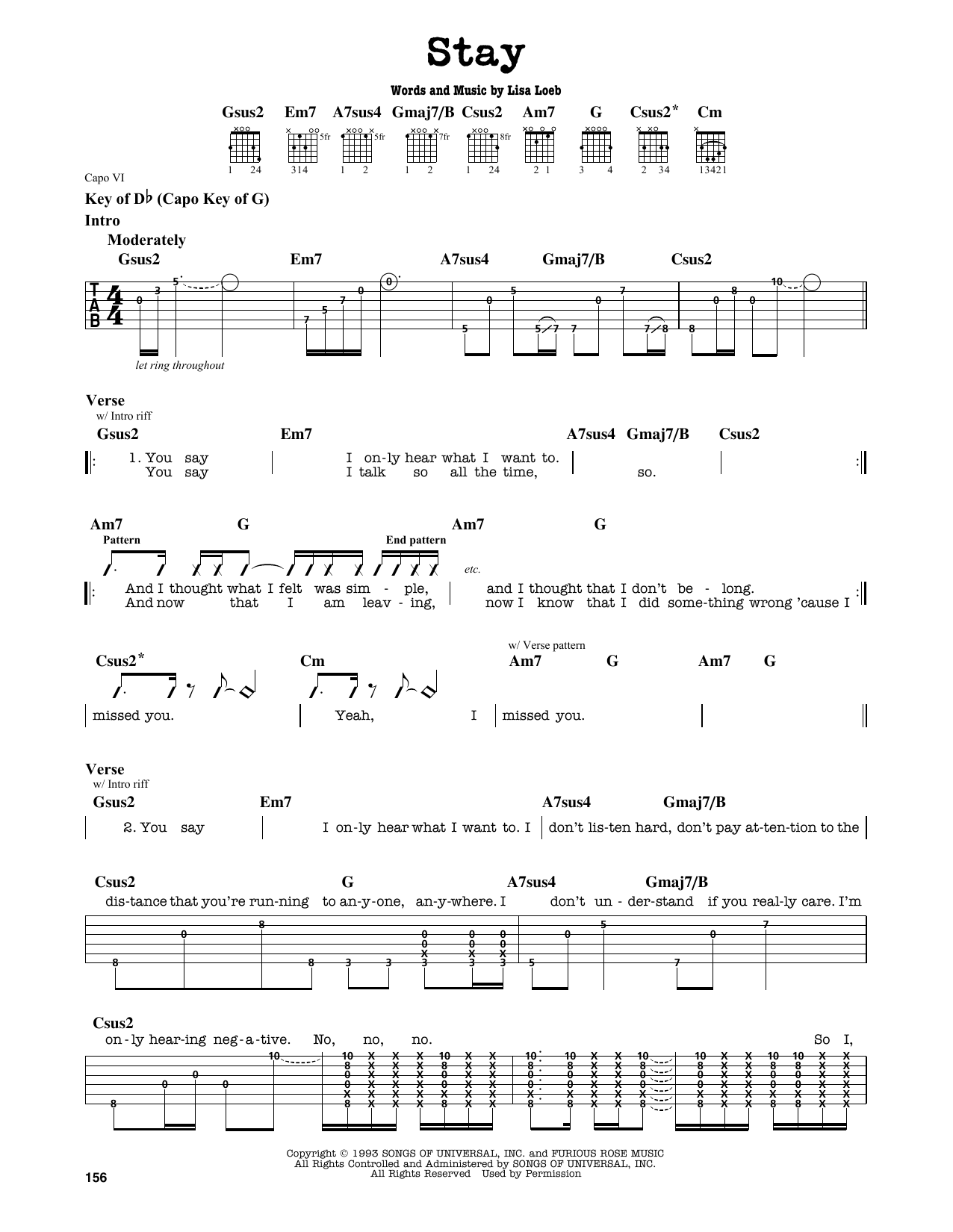 Download Lisa Loeb Stay (I Missed You) Sheet Music