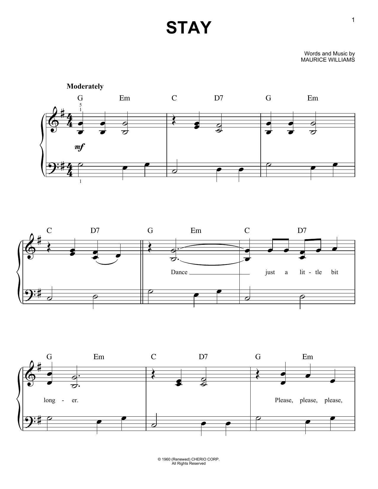 Download The Four Seasons Stay Sheet Music