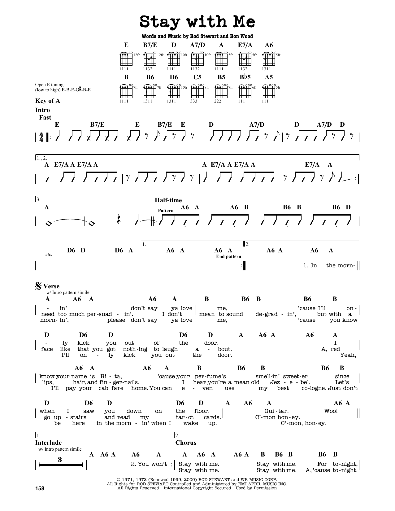 Download Rod Stewart Stay With Me Sheet Music