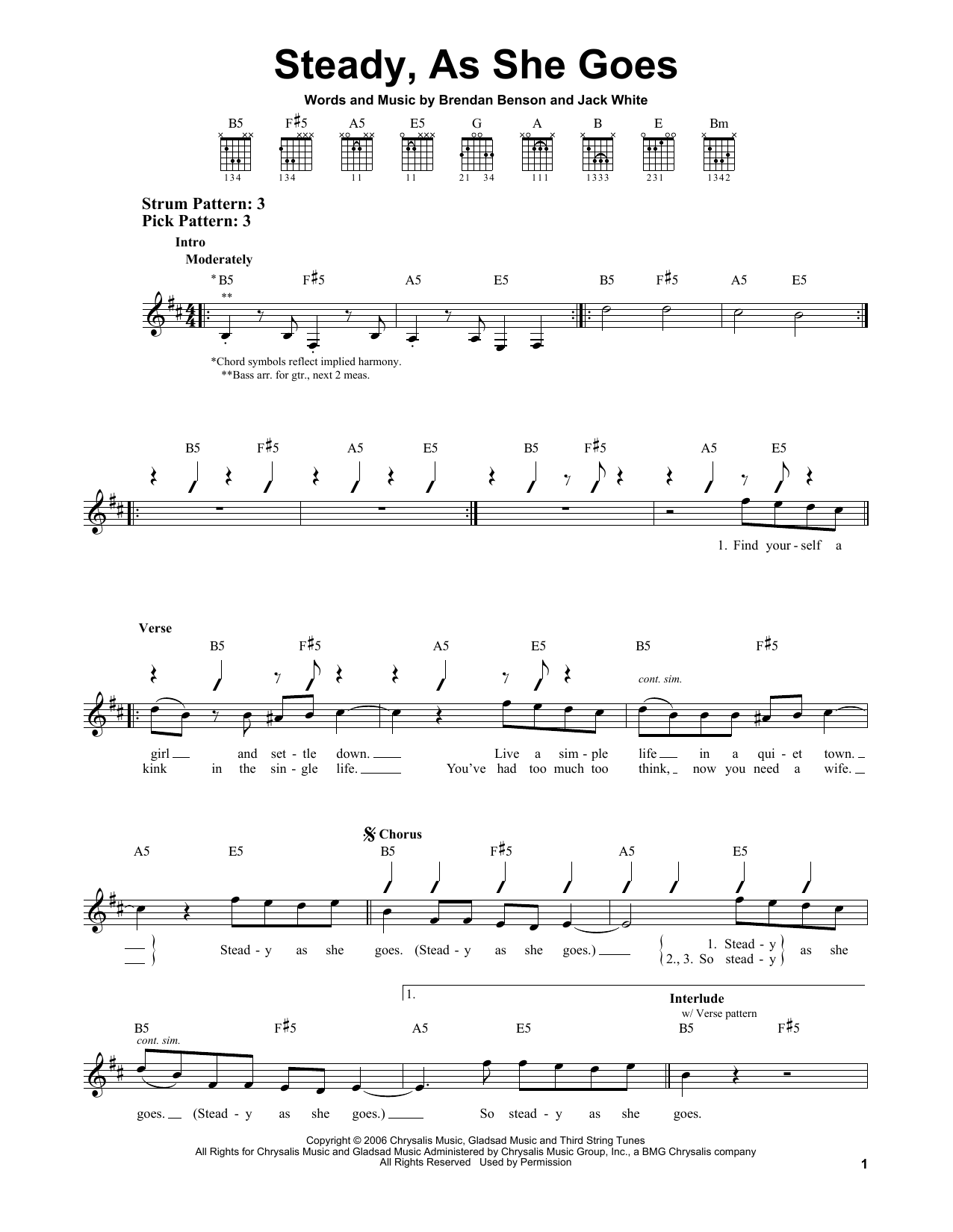 Download The Raconteurs Steady, As She Goes Sheet Music