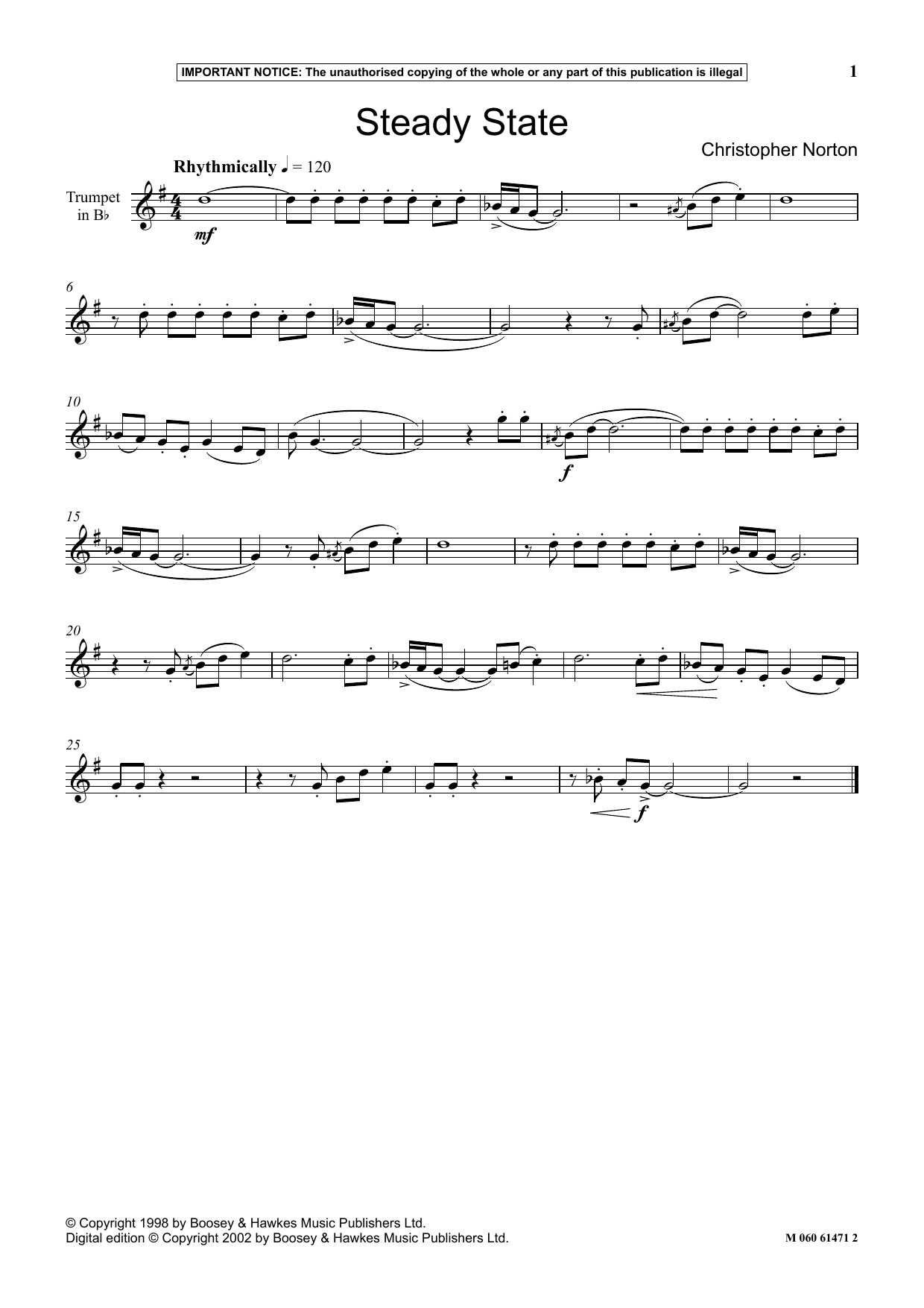 Download Christopher Norton Steady State Sheet Music