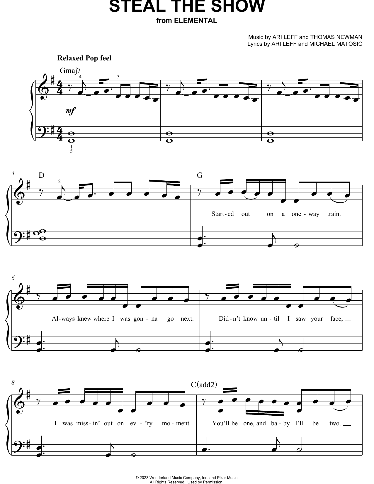 Download Lauv Steal The Show (from Elemental) Sheet Music