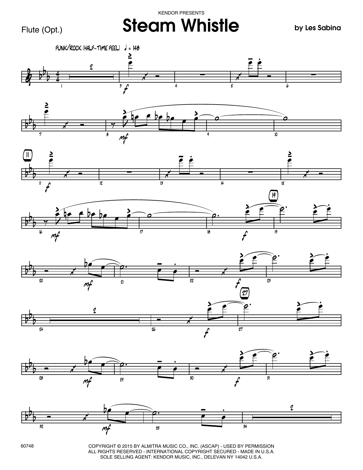 Download Les Sabina Steam Whistle - Flute Sheet Music