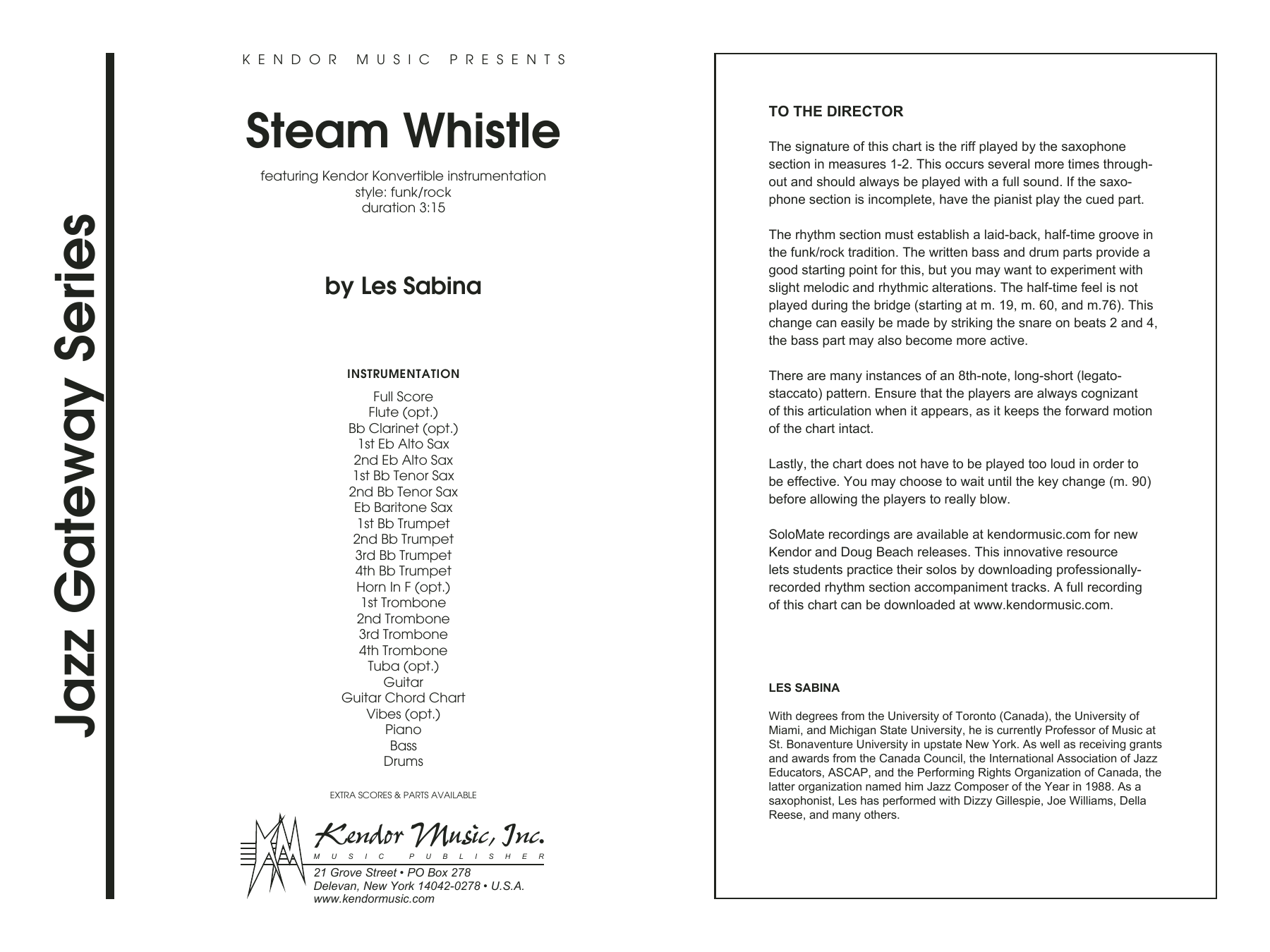 Download Les Sabina Steam Whistle - Full Score Sheet Music