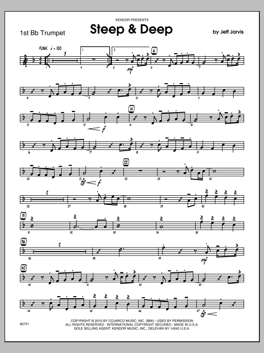 Download Jarvis Steep & Deep - 1st Bb Trumpet Sheet Music