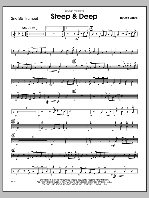 Download Jarvis Steep & Deep - 2nd Bb Trumpet Sheet Music