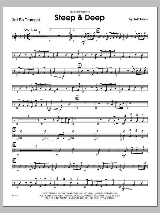 Download Jarvis Steep & Deep - 3rd Bb Trumpet Sheet Music