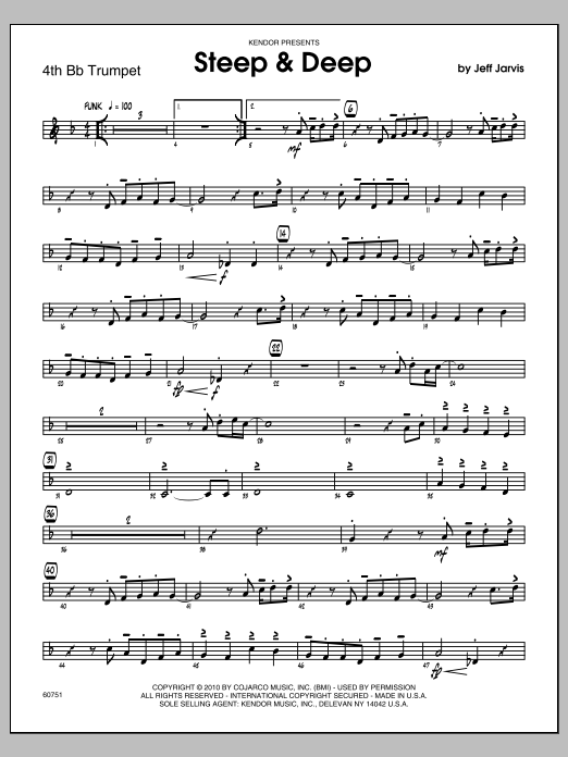 Download Jarvis Steep & Deep - 4th Bb Trumpet Sheet Music