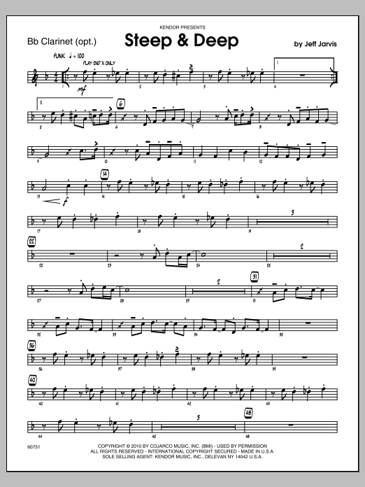 Download Jarvis Steep & Deep - Bb Clarinet Sheet Music