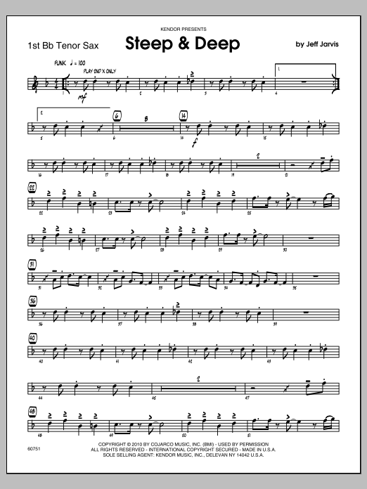 Download Jarvis Steep & Deep - Tenor Sax 1 Sheet Music