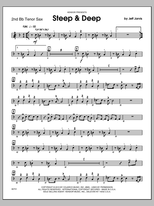 Download Jarvis Steep & Deep - Tenor Sax 2 Sheet Music