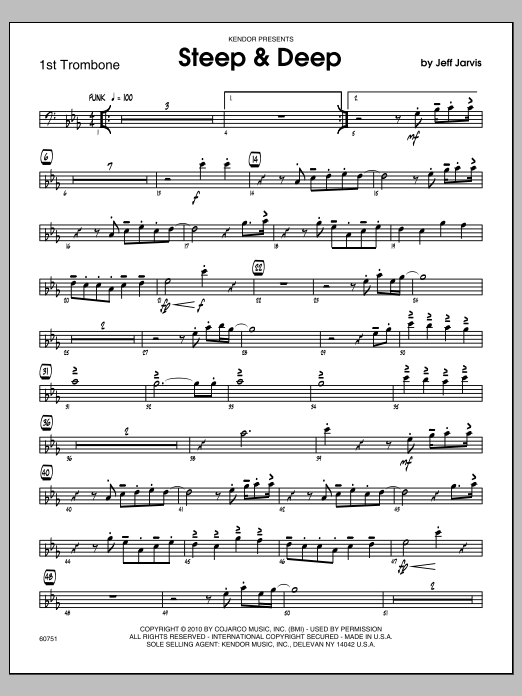 Download Jarvis Steep & Deep - Trombone 1 Sheet Music