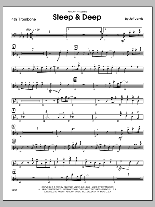 Download Jarvis Steep & Deep - Trombone 4 Sheet Music