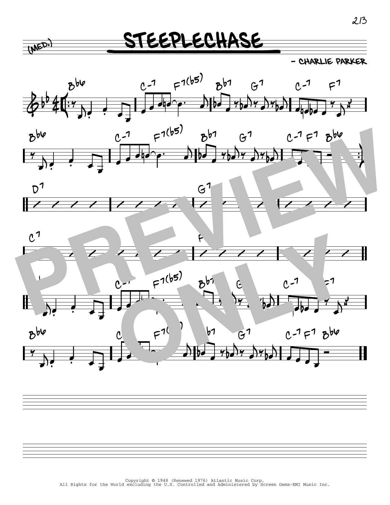 Download Charlie Parker Steeplechase Sheet Music