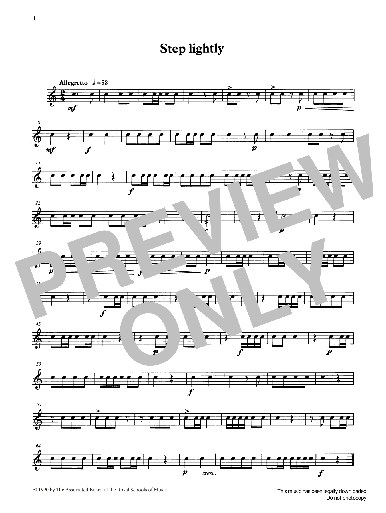 Download Ian Wright and Kevin Hathaway Step Lightly from Graded Music for Snar Sheet Music