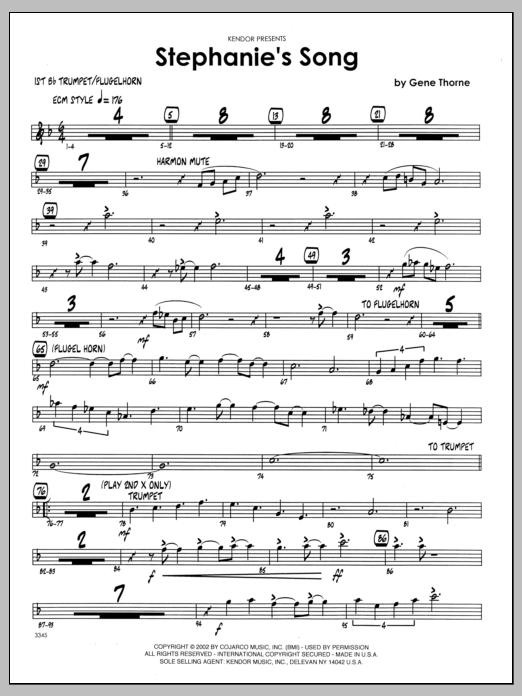 Download Gene Thorne Stephanie's Song - 1st Bb Trumpet Sheet Music