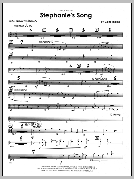 Download Gene Thorne Stephanie's Song - 2nd Bb Trumpet Sheet Music
