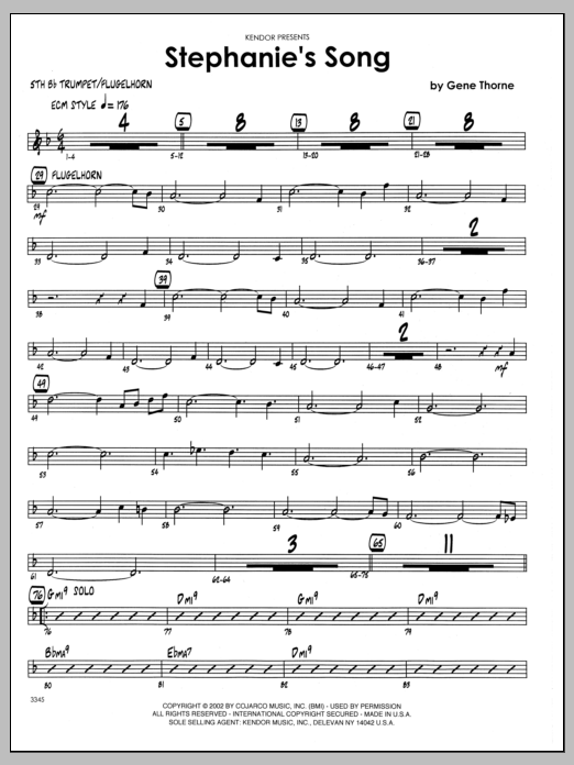 Download Gene Thorne Stephanie's Song - 5th Bb Trumpet Sheet Music