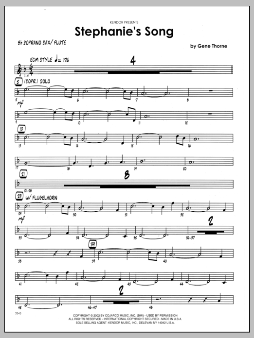 Download Gene Thorne Stephanie's Song - Bb Soprano Sax Sheet Music