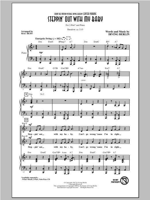 Download Irving Berlin Steppin' Out With My Baby (arr. Mac Huf Sheet Music
