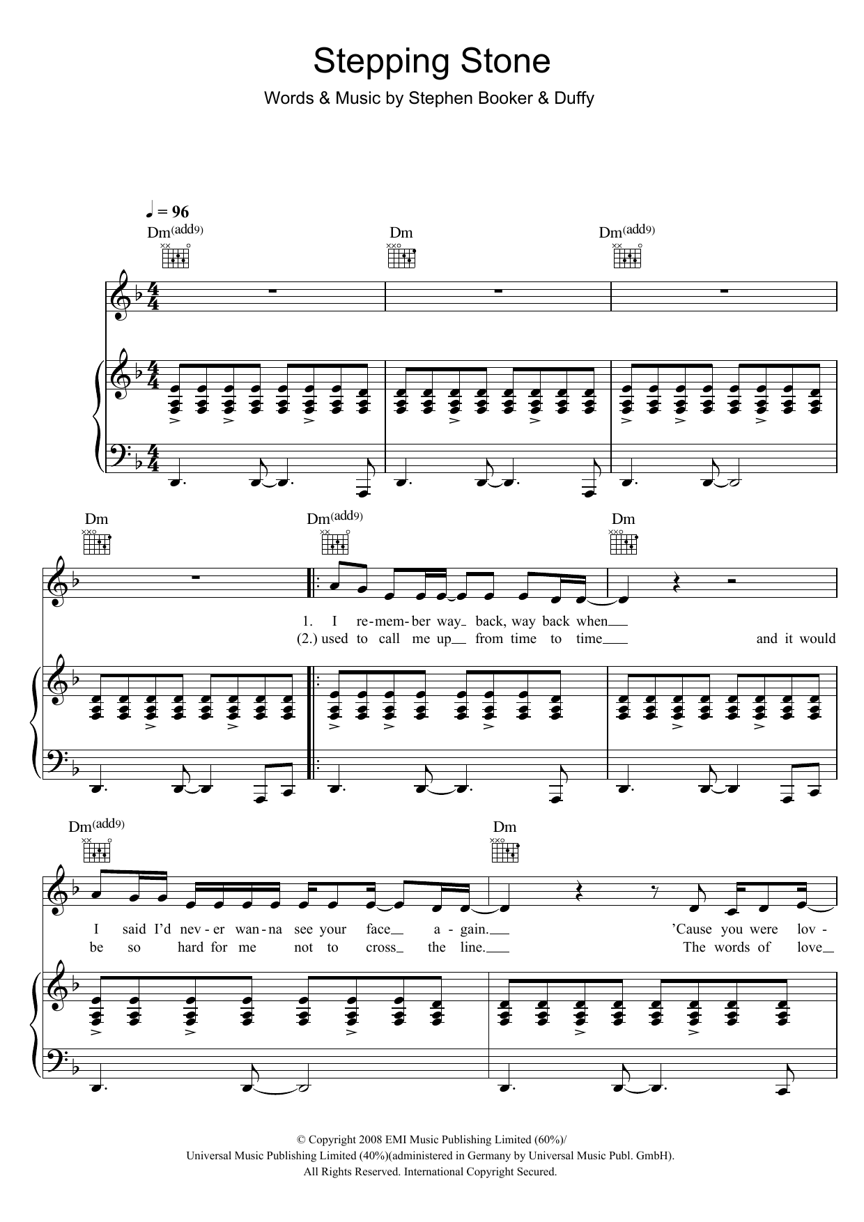 Download Duffy Stepping Stone Sheet Music