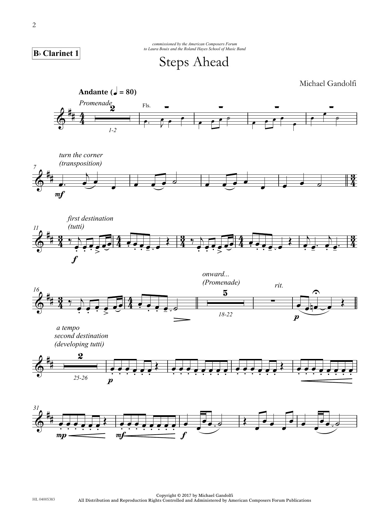Download Michael Gandolfi Steps Ahead - Bb Clarinet 1 Sheet Music