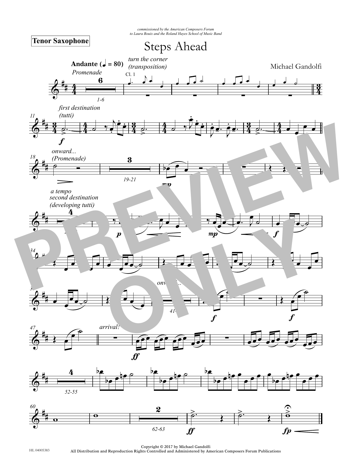 Download Michael Gandolfi Steps Ahead - Bb Tenor Saxophone Sheet Music