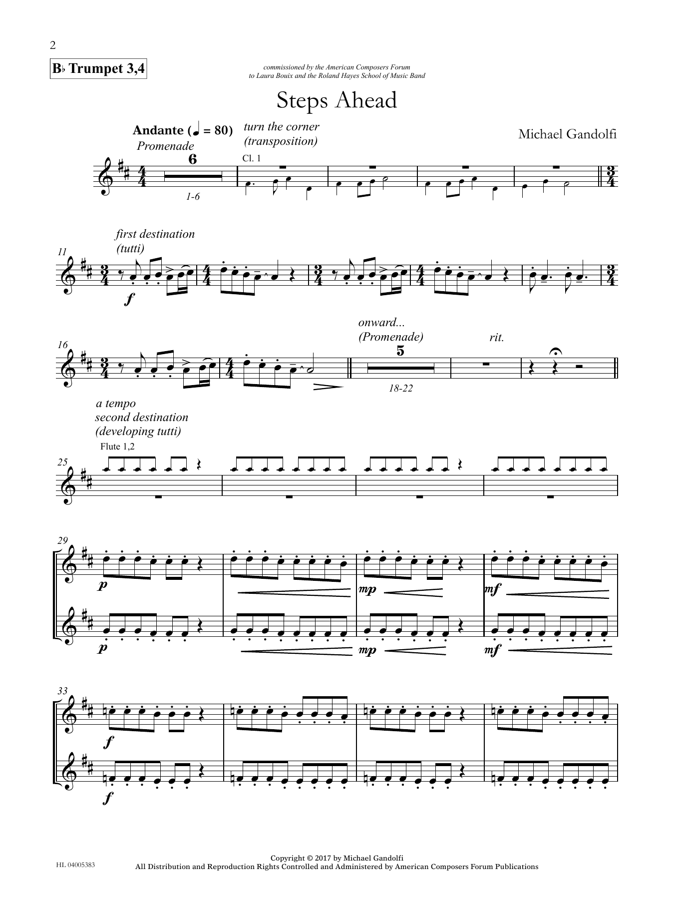 Download Michael Gandolfi Steps Ahead - Bb Trumpet 3,4 Sheet Music