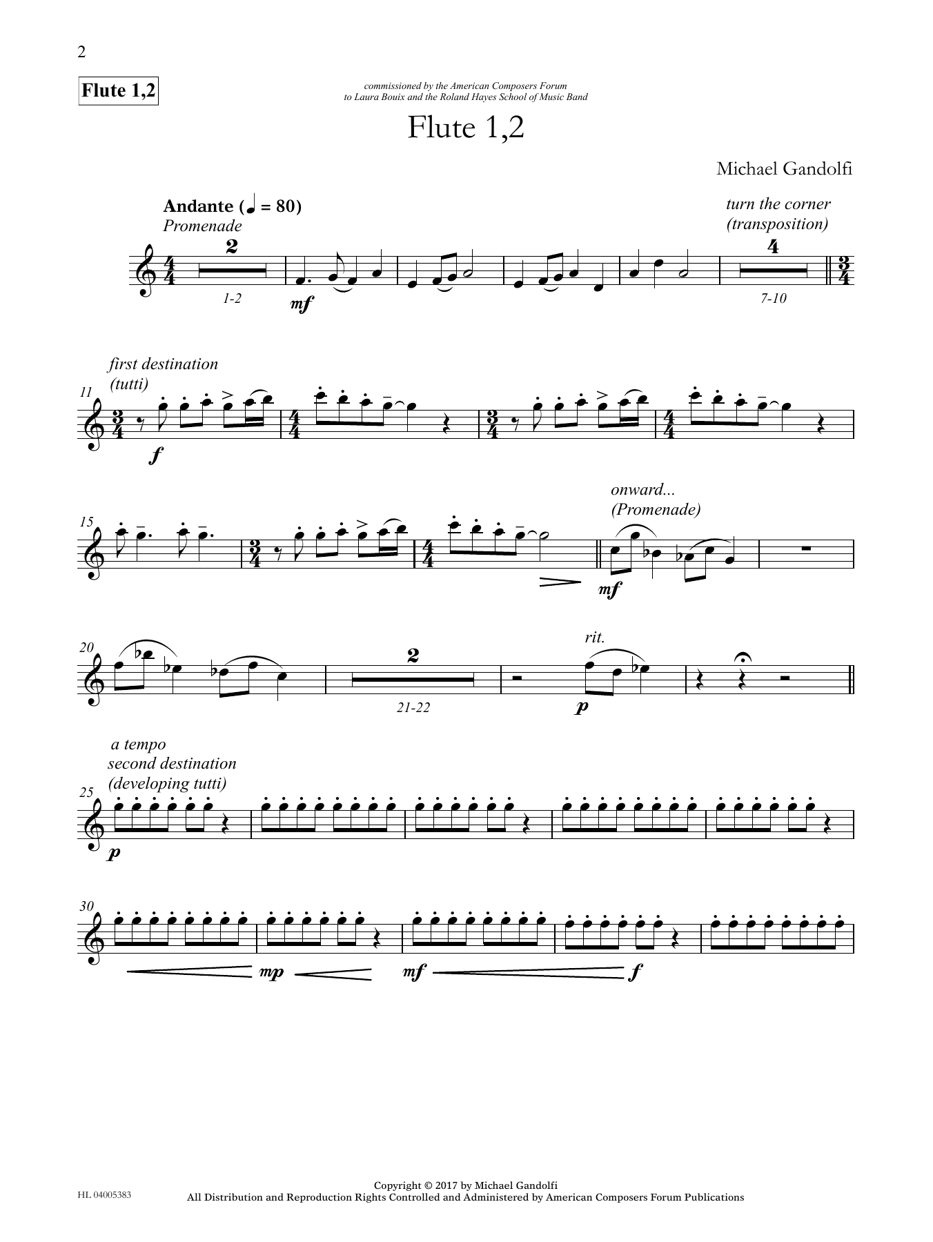 Download Michael Gandolfi Steps Ahead - Flute 1 & 2 Sheet Music