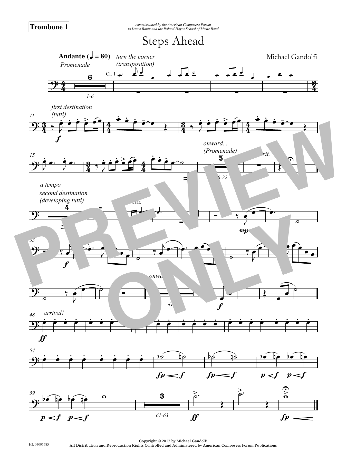 Download Michael Gandolfi Steps Ahead - Trombone 1 Sheet Music