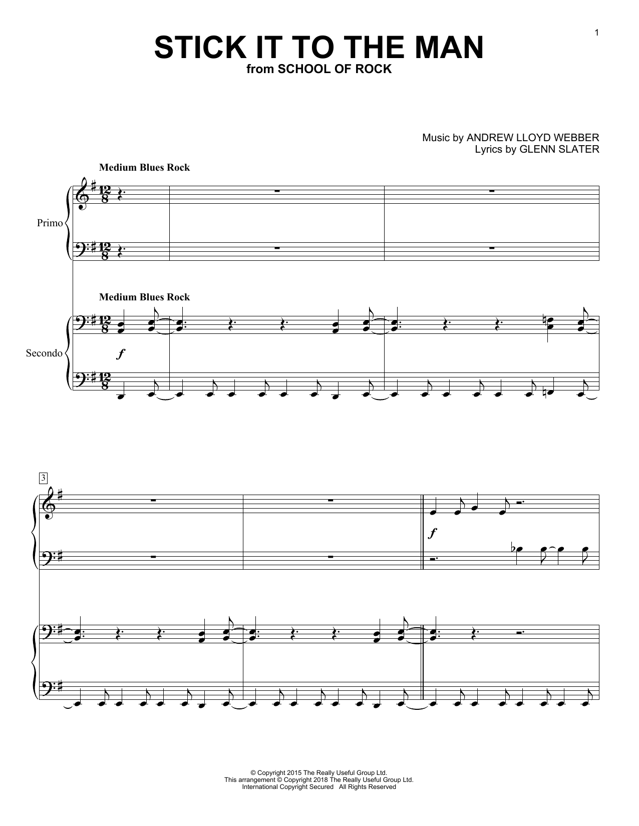 Download Andrew Lloyd Webber Stick It To The Man (from School of Roc Sheet Music