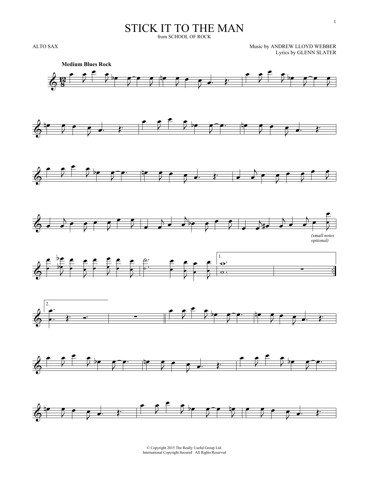 Download Andrew Lloyd Webber Stick It To The Man (from School of Roc Sheet Music