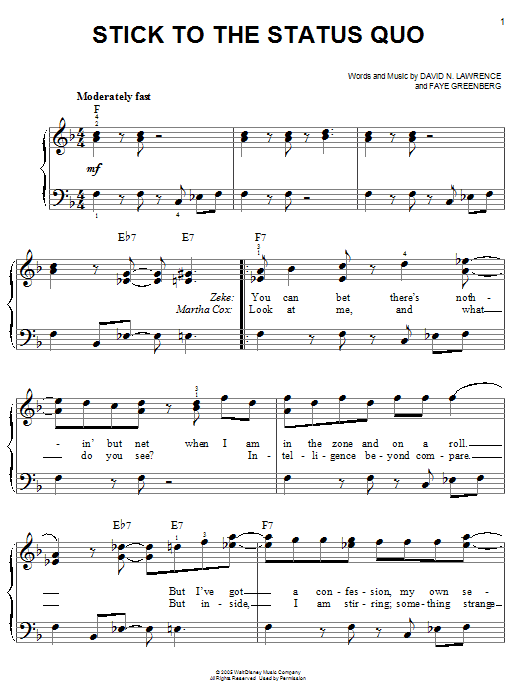Download High School Musical Stick To The Status Quo Sheet Music