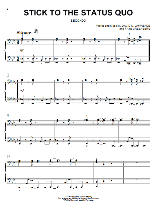Download High School Musical Stick To The Status Quo Sheet Music