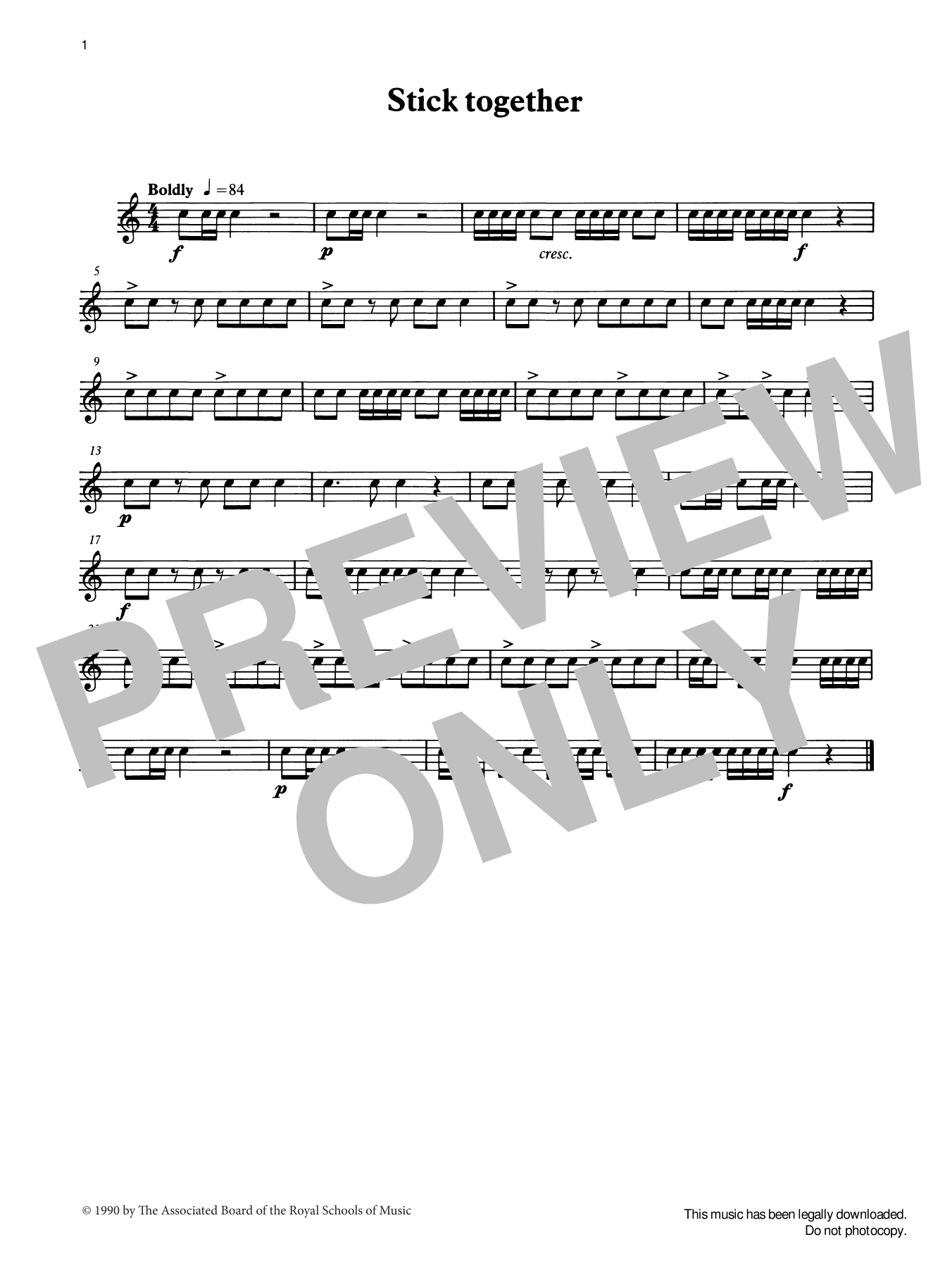 Download Ian Wright and Kevin Hathaway Stick Together from Graded Music for Sn Sheet Music