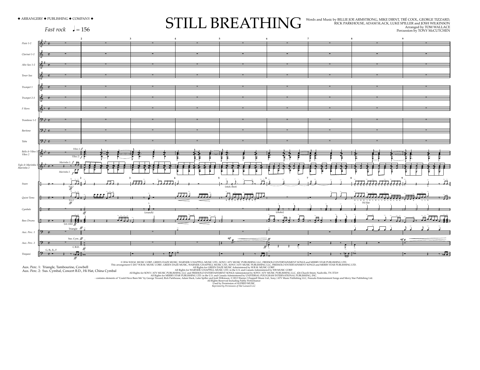 Download Tom Wallace Still Breathing - Full Score Sheet Music