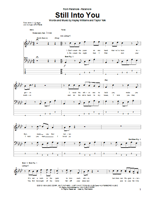 Download Paramore Still Into You Sheet Music