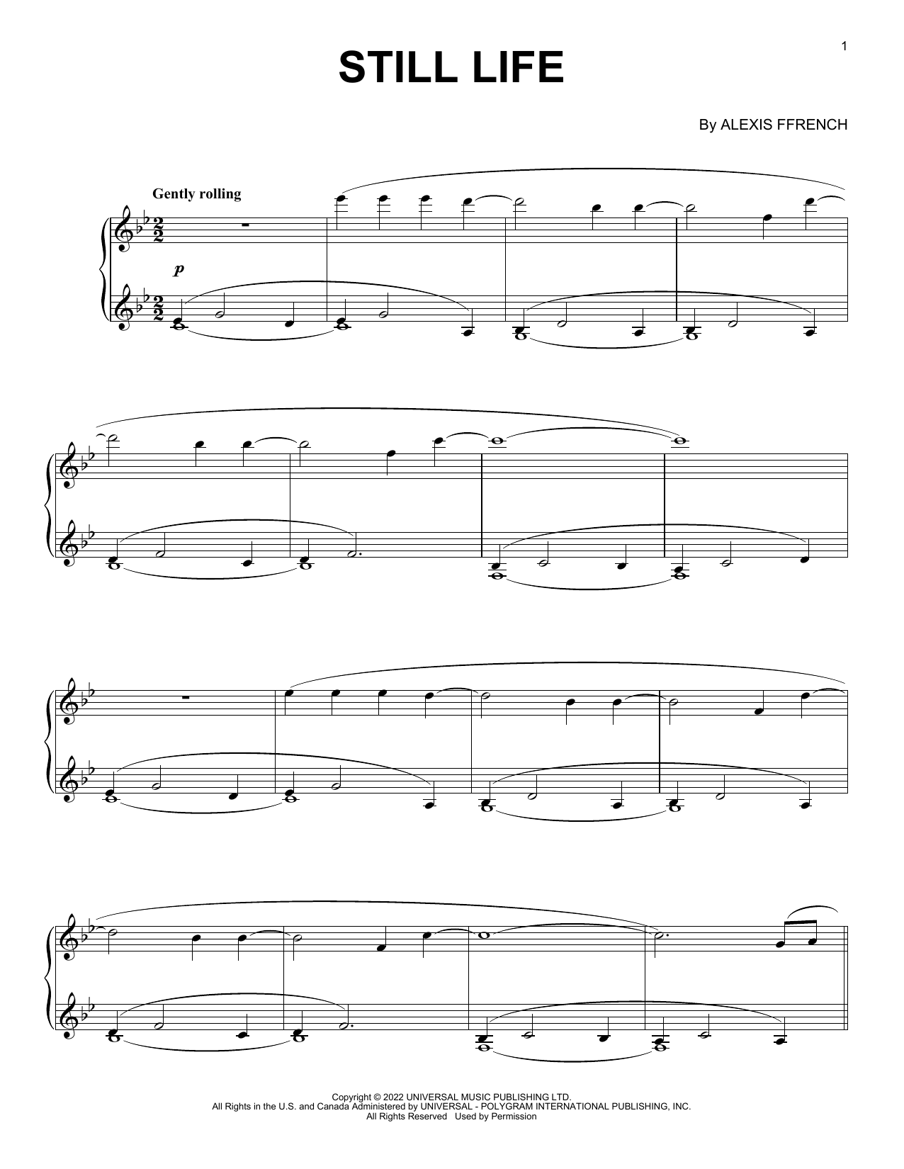 Download Alexis Ffrench Still Life Sheet Music