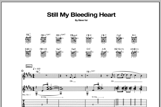 Download Steve Vai Still My Bleeding Heart Sheet Music