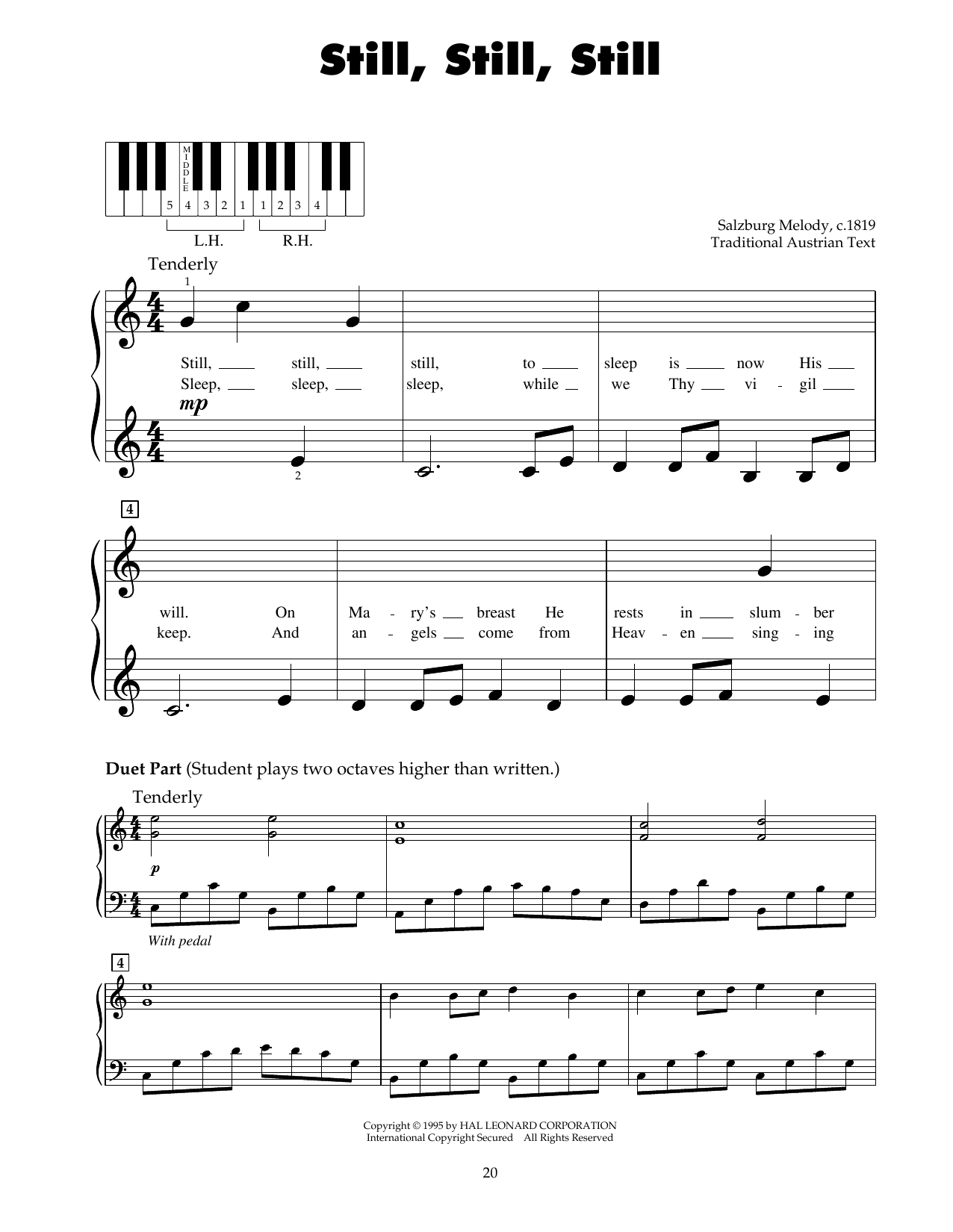 Download Traditional Austrian Text Still, Still, Still Sheet Music