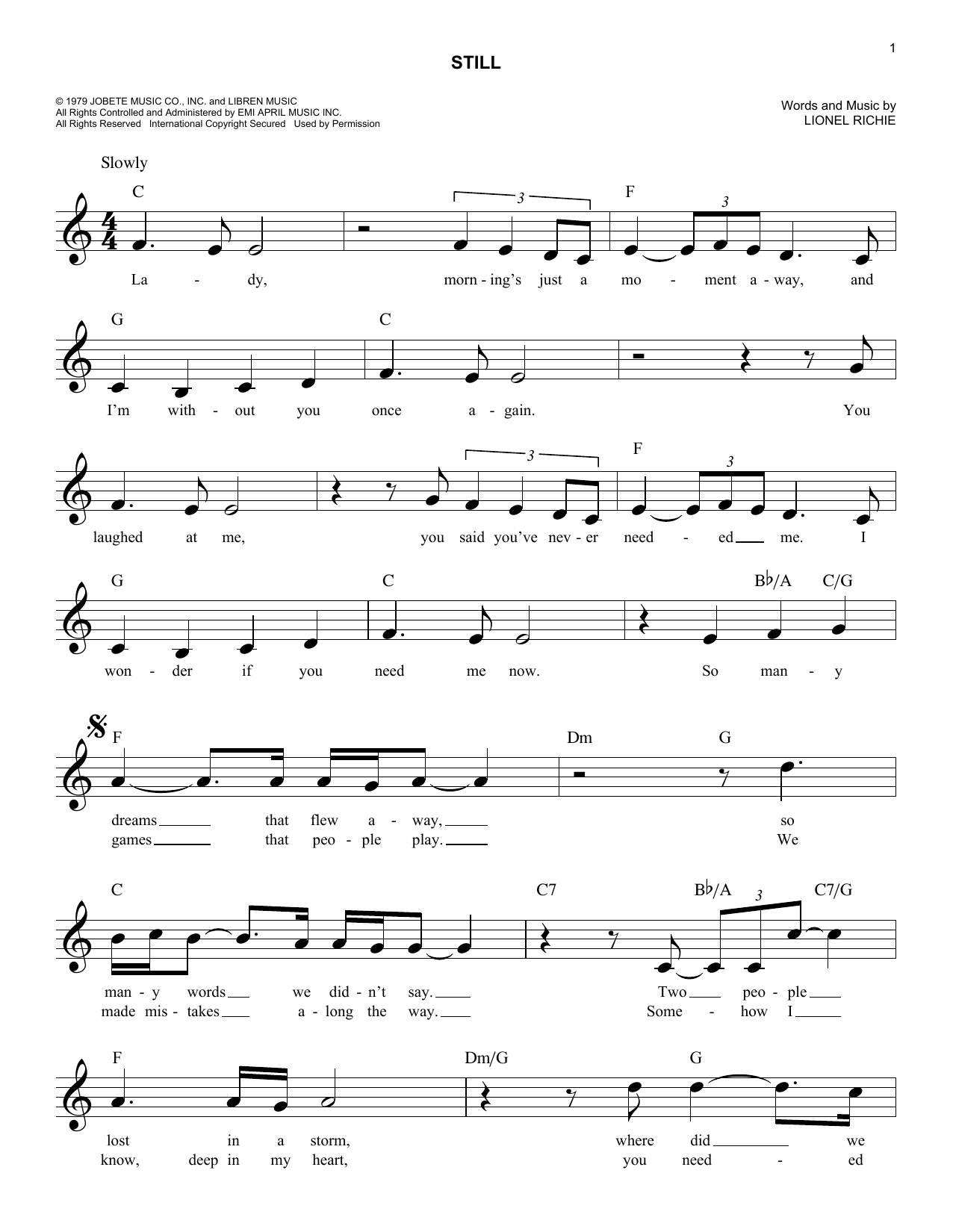 Download The Commodores Still Sheet Music