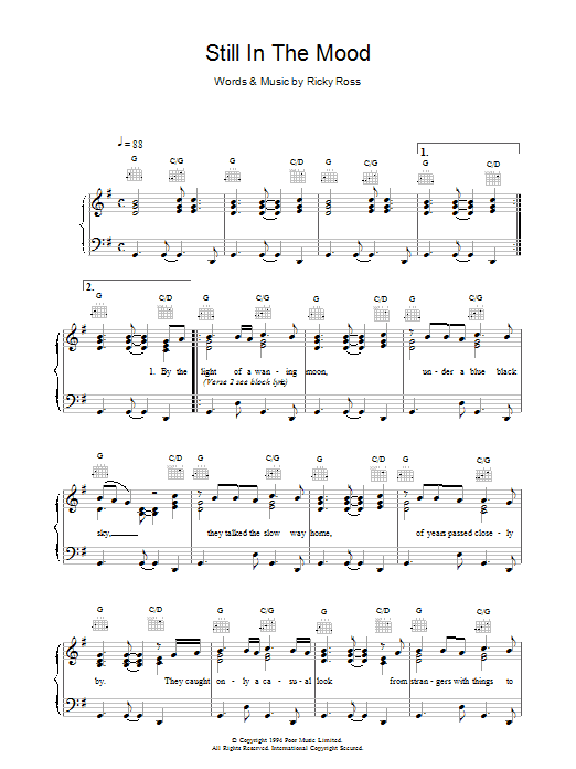 Deacon Blue Still In The Mood sheet music notes printable PDF score