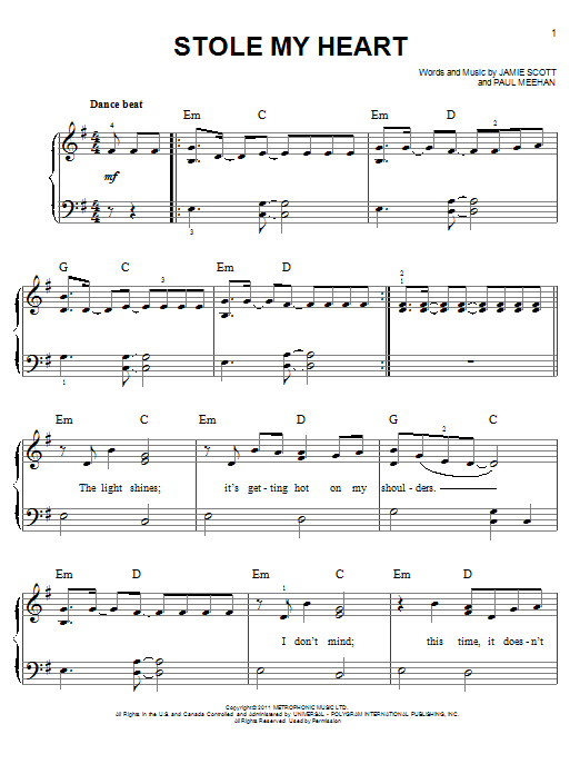Download One Direction Stole My Heart Sheet Music