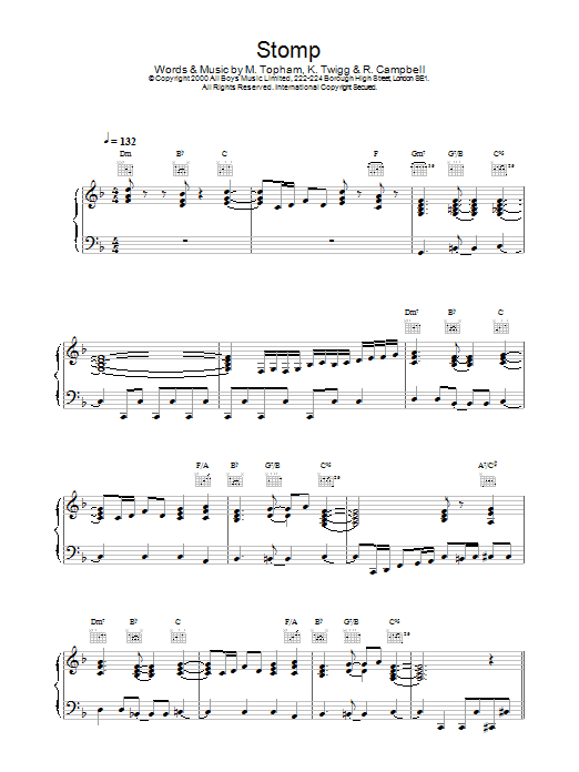 Steps Stomp sheet music notes printable PDF score