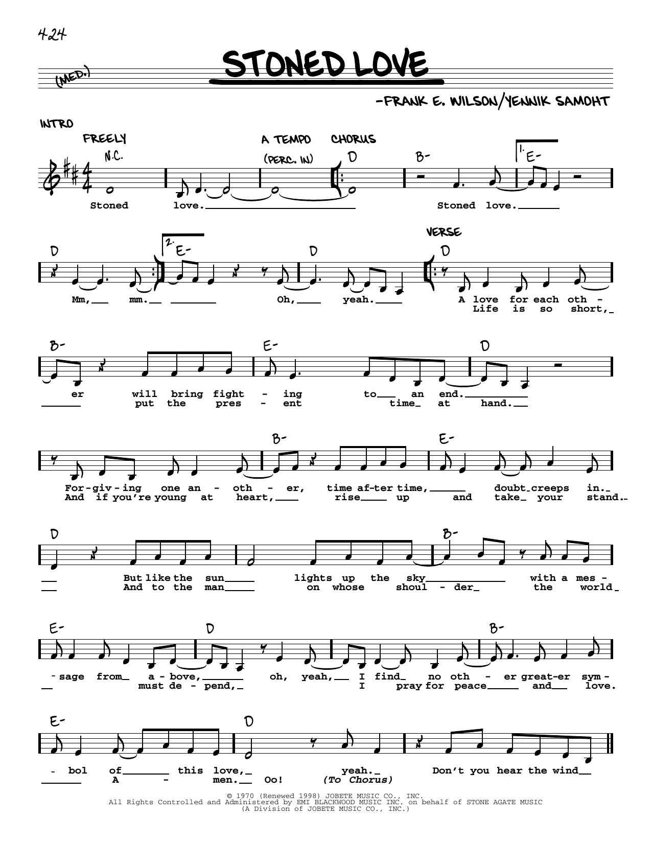 Download The Supremes Stoned Love Sheet Music