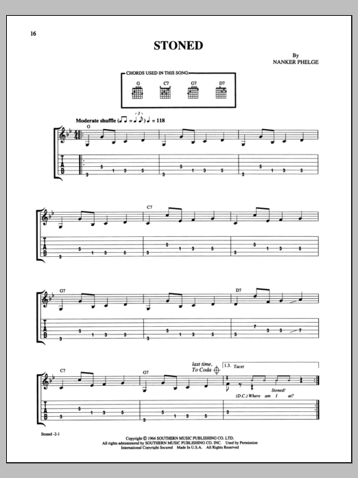 Download The Rolling Stones Stoned Sheet Music
