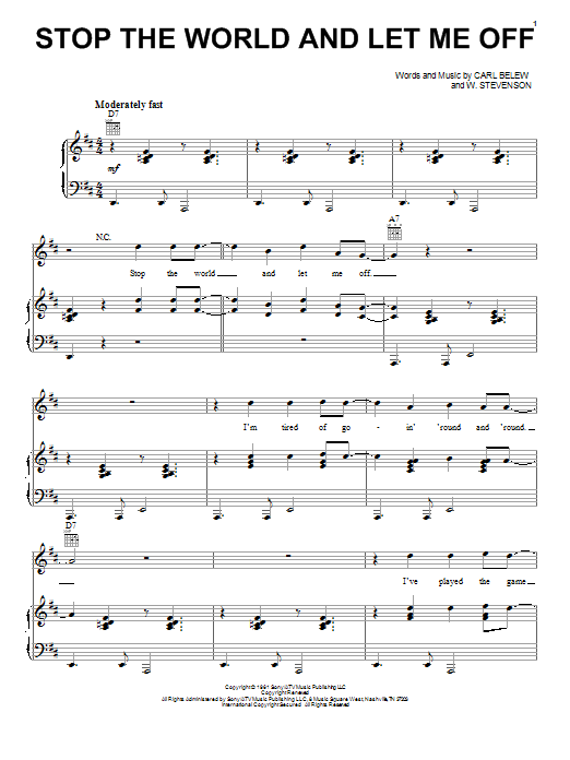 Download Waylon Jennings Stop The World And Let Me Off Sheet Music