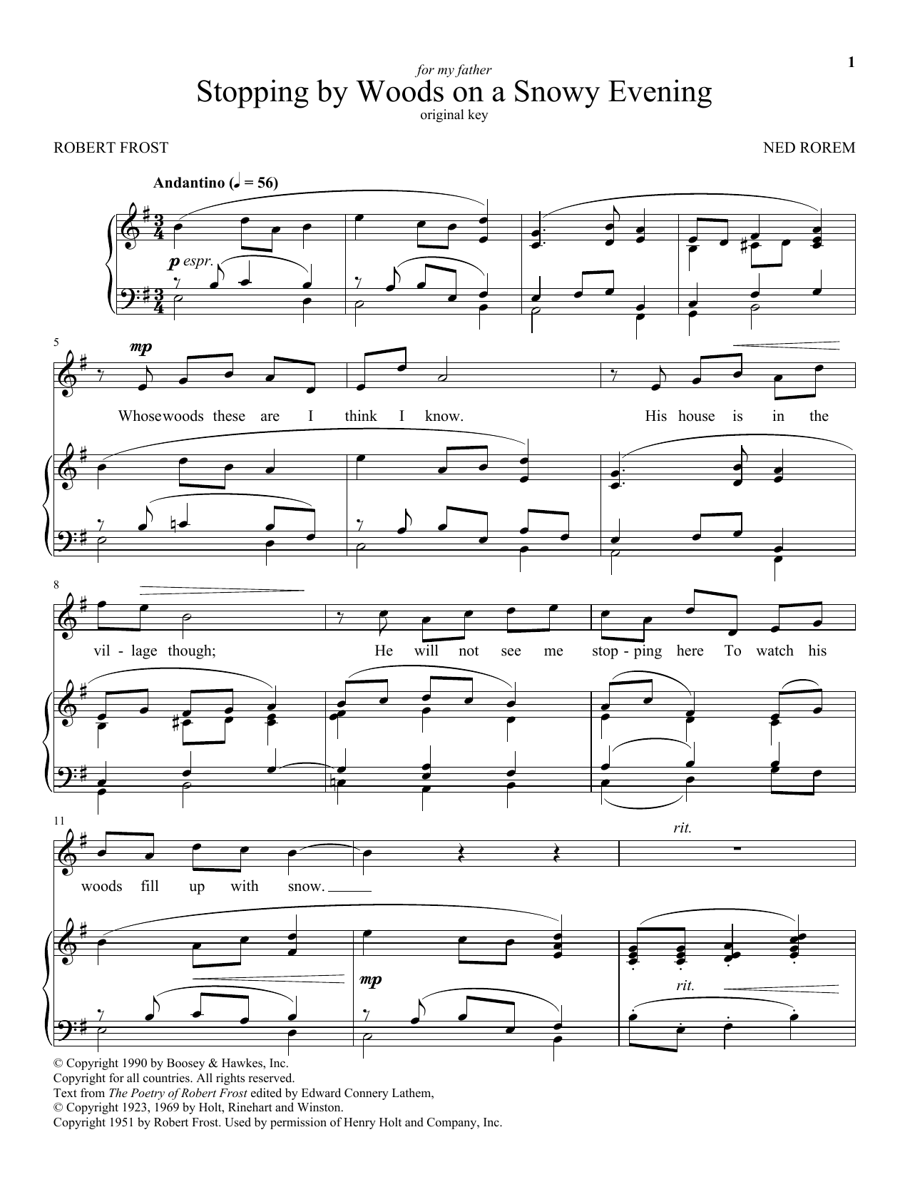 Download Robert Frost Stopping By Woods On A Snowy Evening Sheet Music