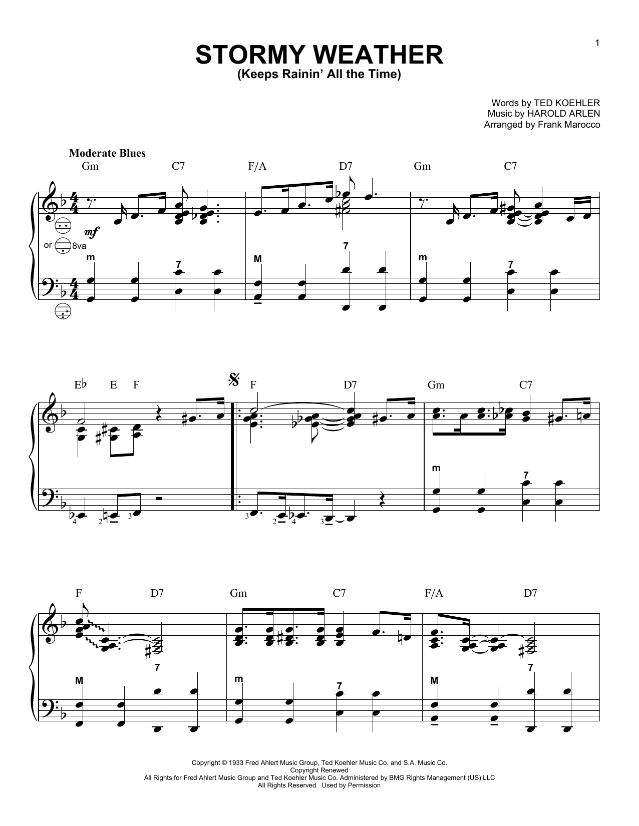 Download Frank Marocco Stormy Weather (Keeps Rainin' All The T Sheet Music